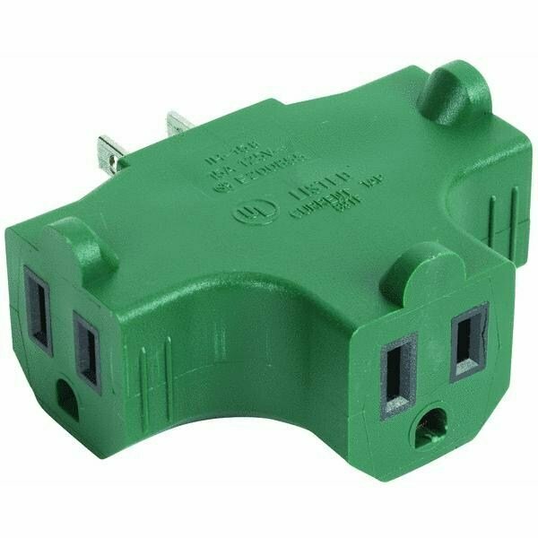 Do It Best Grounded Multi-Outlet Cube Tap ADAPTER-GR BK